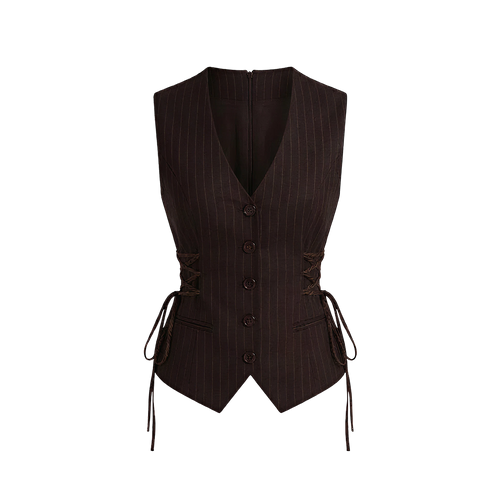 Elara Voss Cinched Cocoa Waistcoat