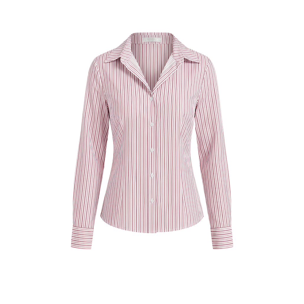 Elara Voss Classic Blush Pinstripe Shirt