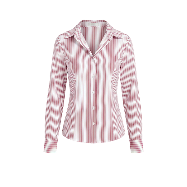 Elara Voss Classic Blush Pinstripe Shirt