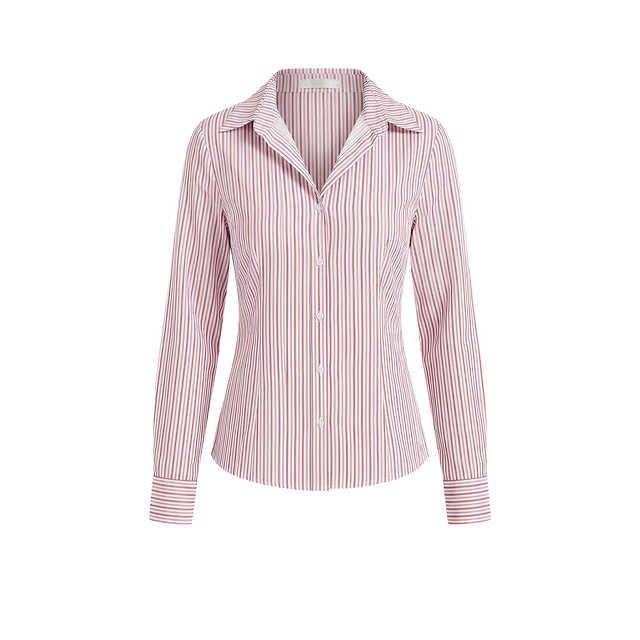 Elara Voss Classic Blush Pinstripe Shirt