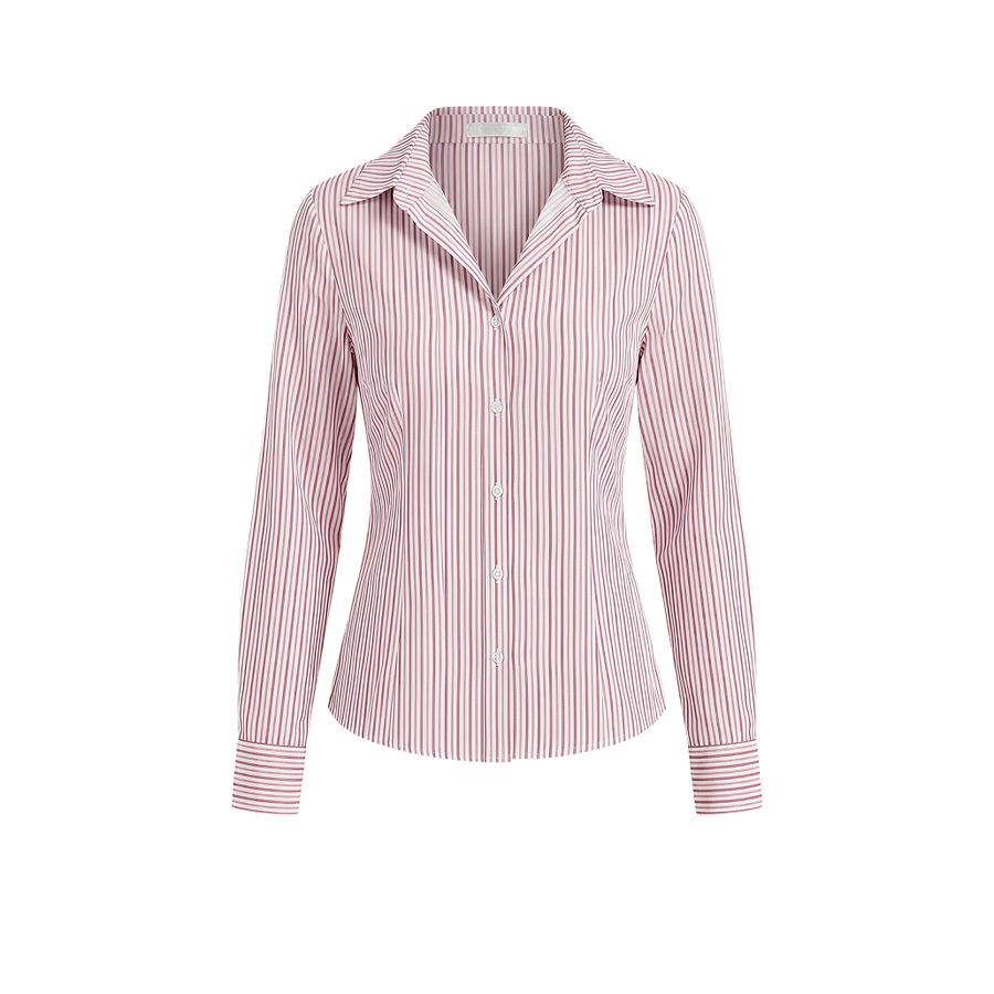 Elara Voss Classic Blush Pinstripe Shirt