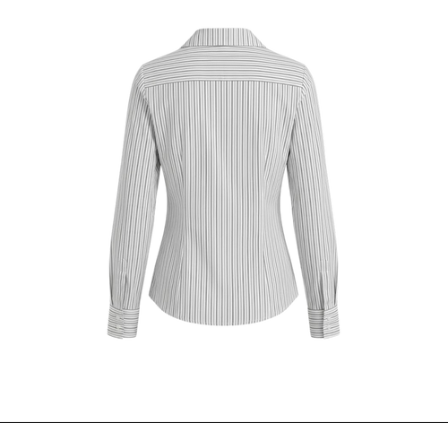 Elara Voss Classic White Pinstripe Shirt