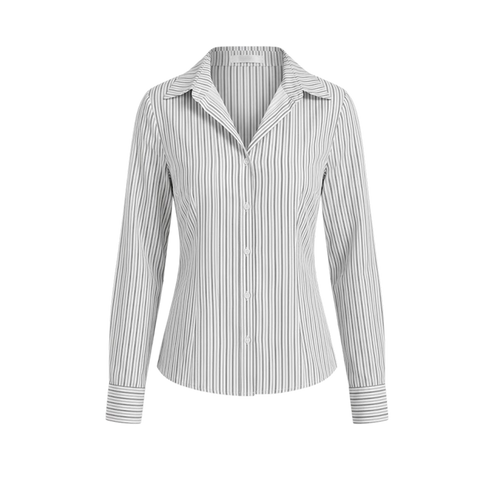 Elara Voss Classic White Pinstripe Shirt