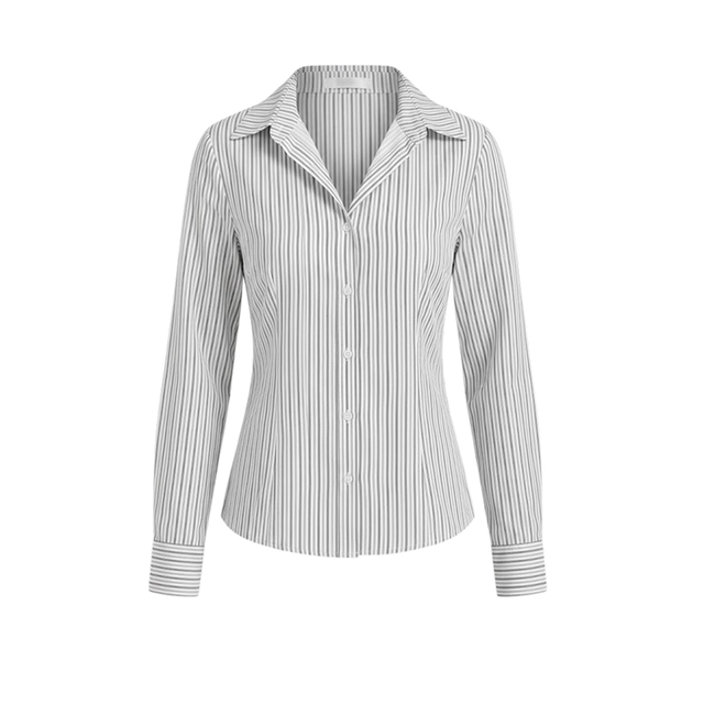Elara Voss Classic White Pinstripe Shirt