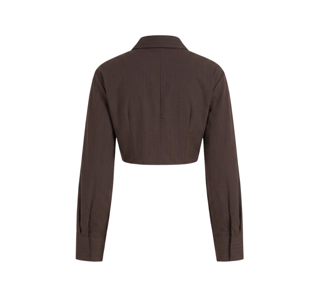Elara Voss Cocoa Precision Crop Shirt