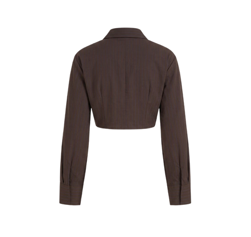 Elara Voss Cocoa Precision Crop Shirt