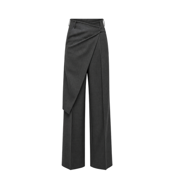 Elara Voss Celeste Draped Gray Trouser
