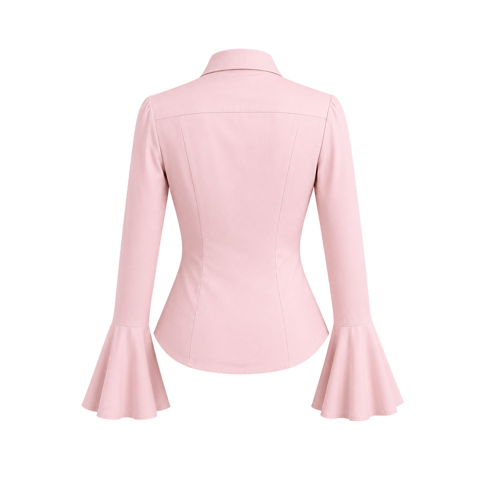 Elara Voss Elise Blush Pink Tie Shirt