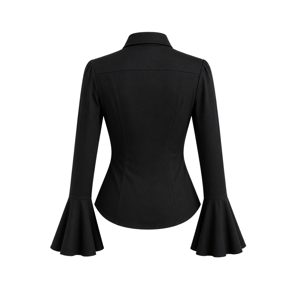Elara Voss Elise Noir Black Tie Shirt