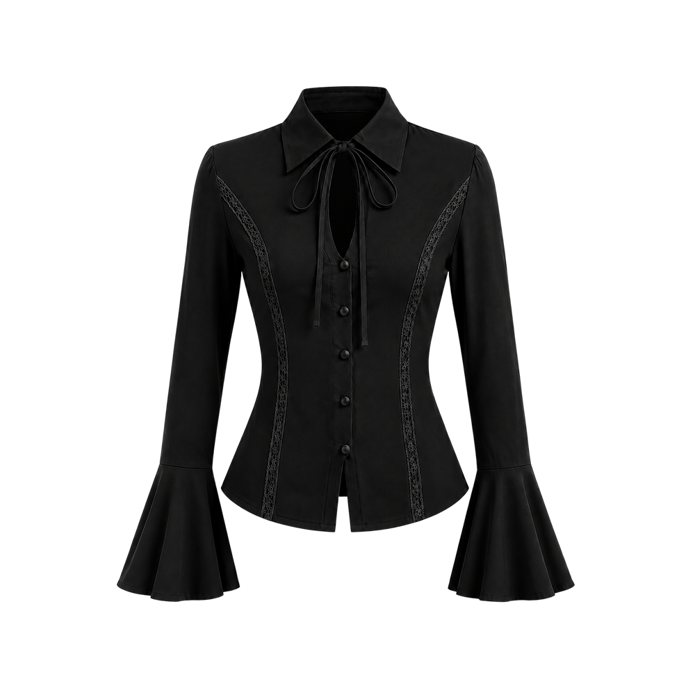 Elara Voss Elise Noir Black Tie Shirt