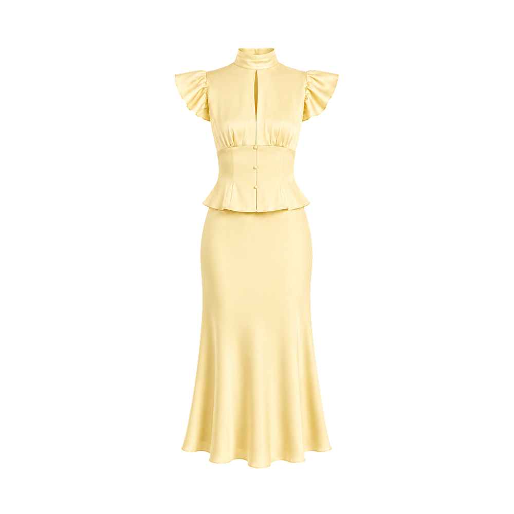 Elara Voss Elodie Butter Yellow Dress