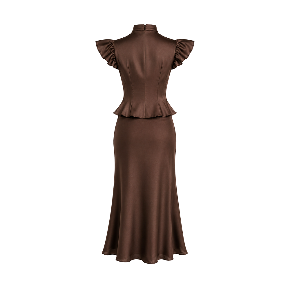 Elara Voss Elodie Dark Brown Dress