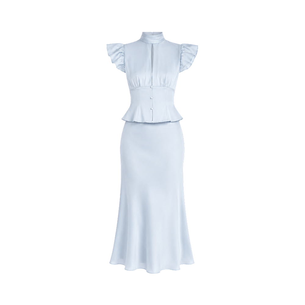 Elara Voss Elodie Powder Blue Dress