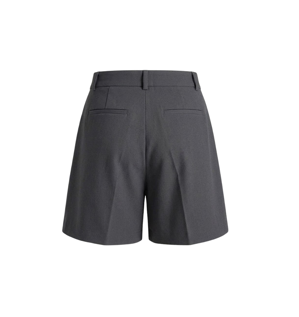 Elara Voss Gray Pleated Tailored Shorts