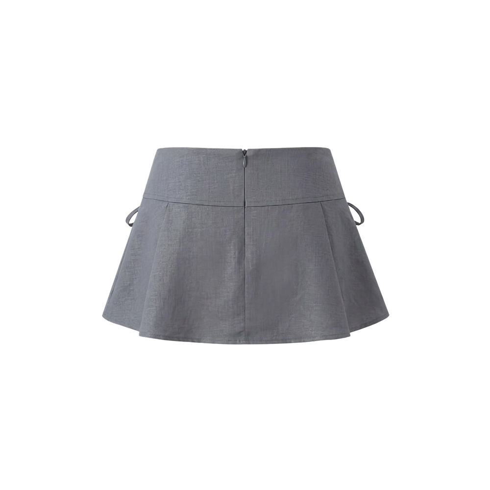 Elara Voss Grey Bow Mini Skirt