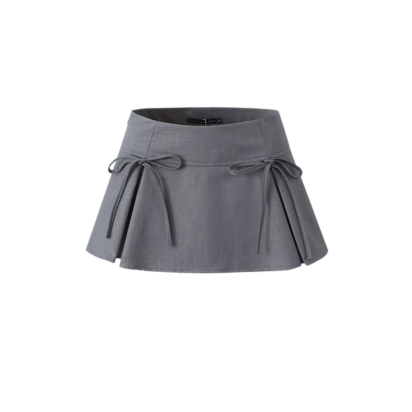 Elara Voss Grey Bow Mini Skirt