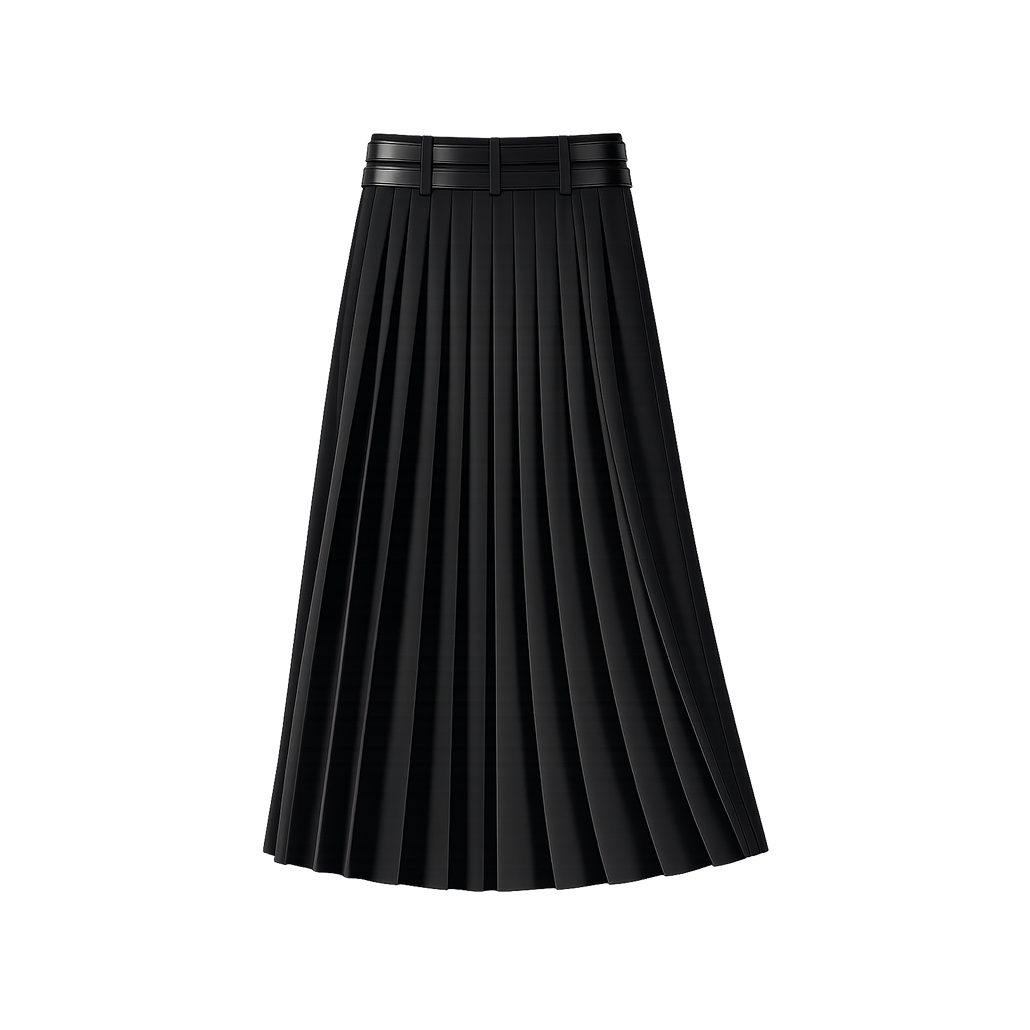 Elara Voss Heritage Noir Pleated Skirt