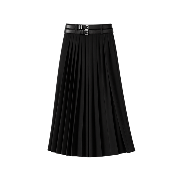 Elara Voss Heritage Noir Pleated Skirt