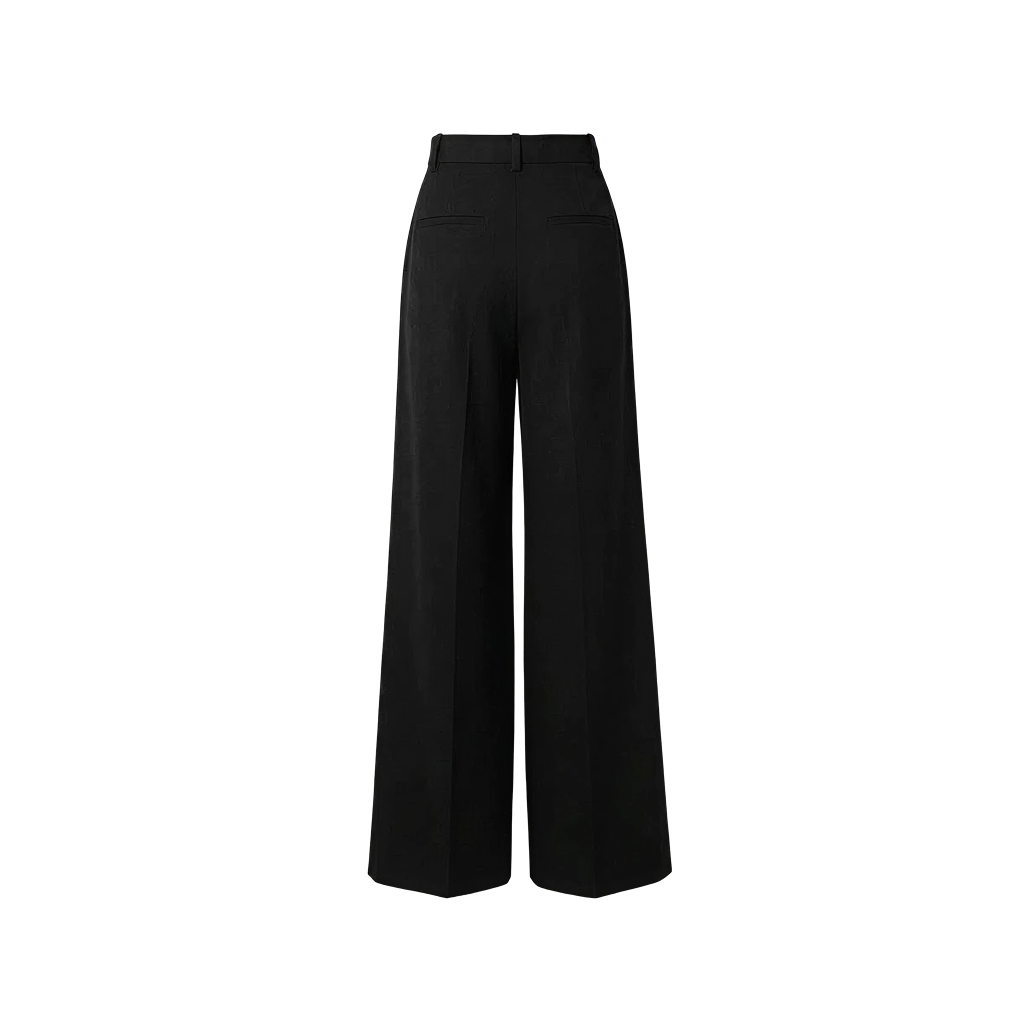 Elara Voss High-Waist Wide-Leg Black Trouser