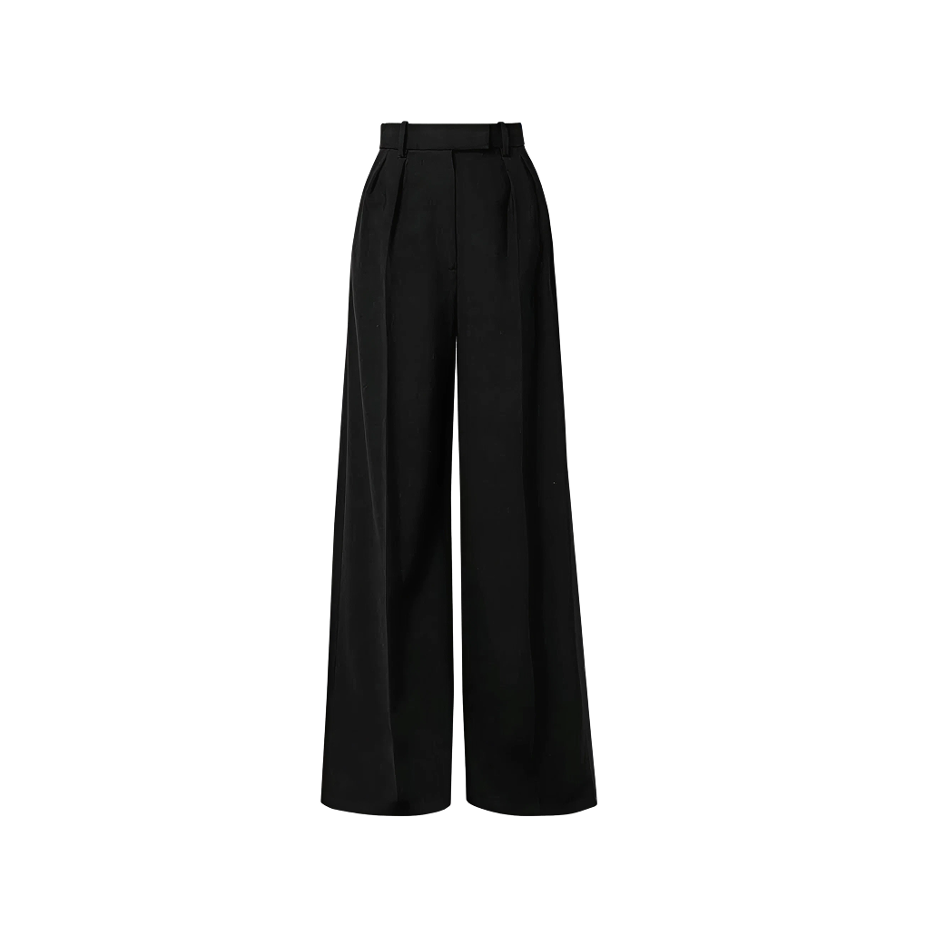 Elara Voss High-Waist Wide-Leg Black Trouser
