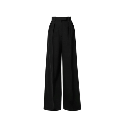 Elara Voss High-Waist Wide-Leg Black Trouser