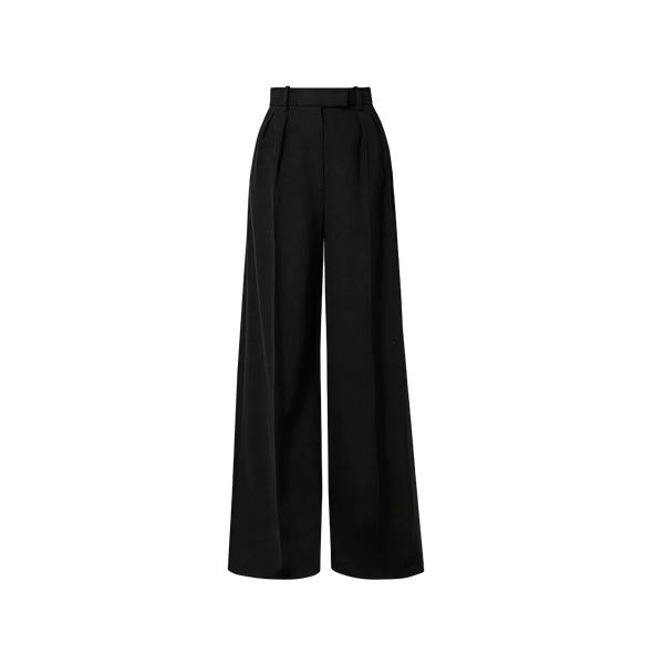 Elara Voss High-Waist Wide-Leg Black Trouser