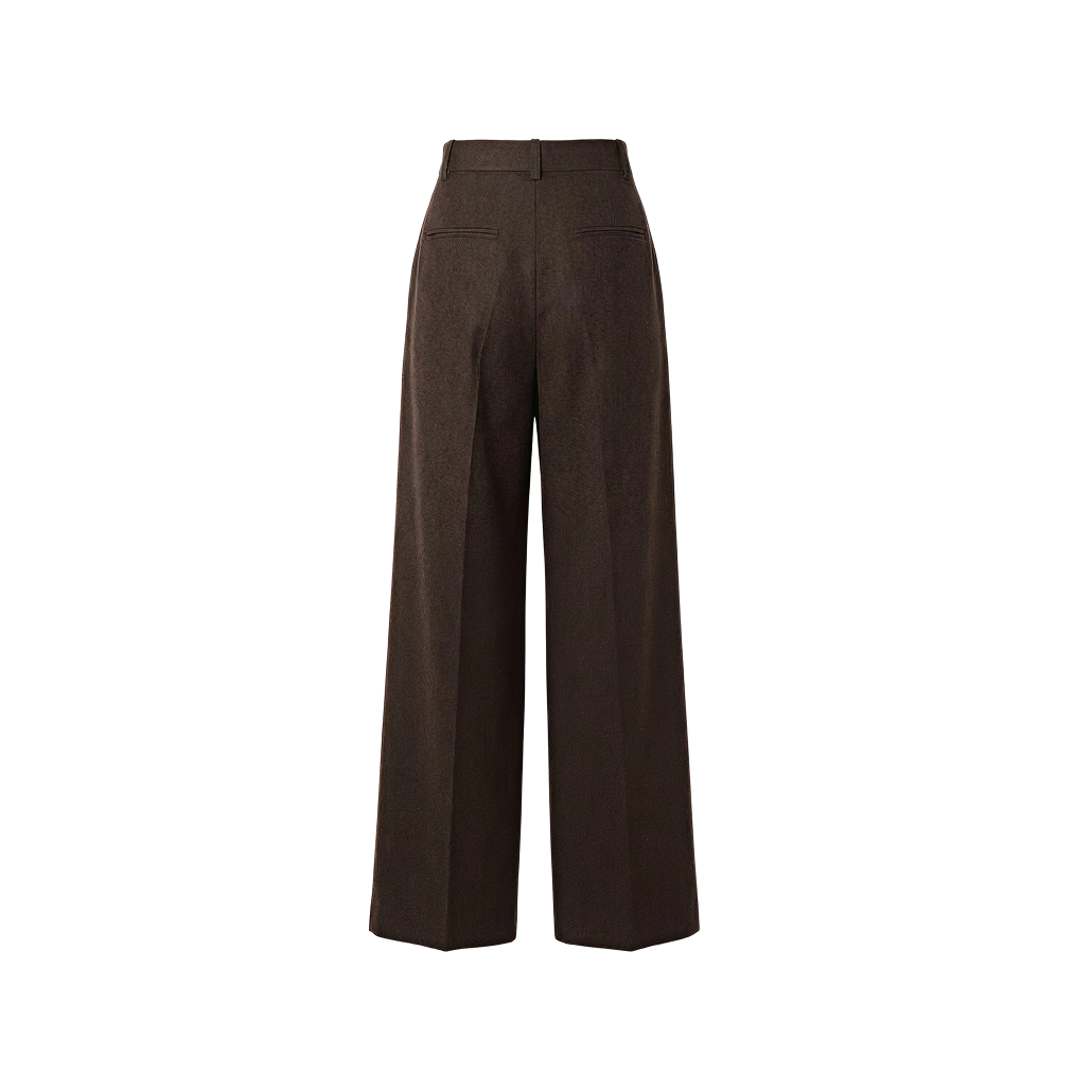 Elara Voss High-Waist Wide-Leg Cocoa Trouser