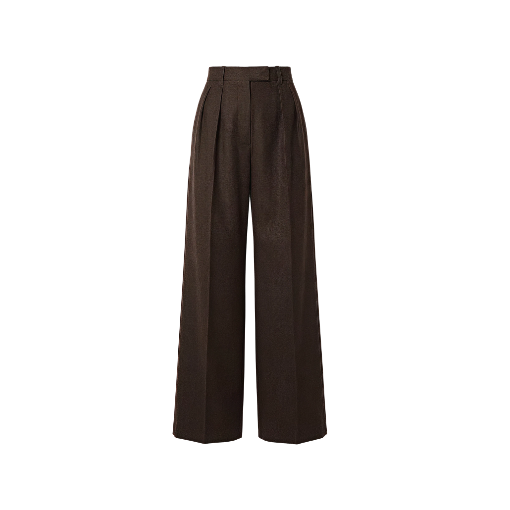 Elara Voss High-Waist Wide-Leg Cocoa Trouser
