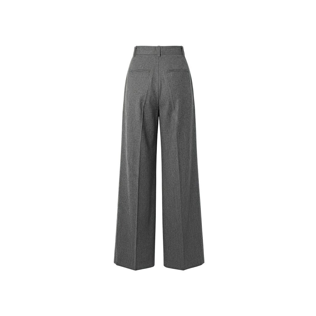 Elara Voss High-Waist Wide-Leg Gray Trouser