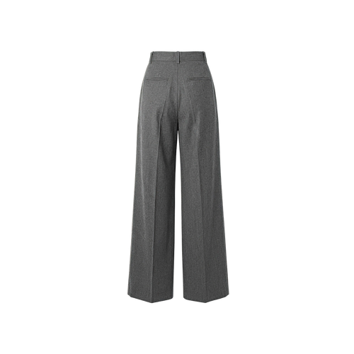 Elara Voss High-Waist Wide-Leg Gray Trouser