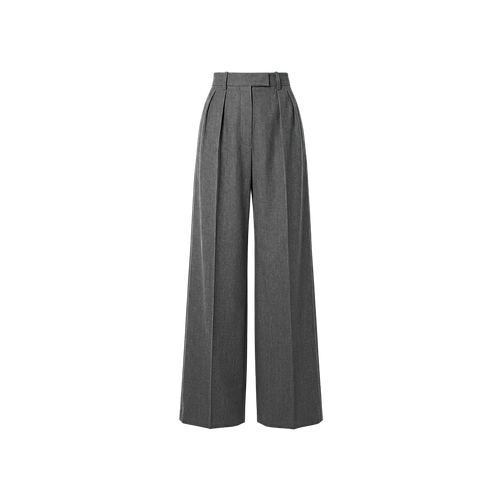 Elara Voss High-Waist Wide-Leg Gray Trouser