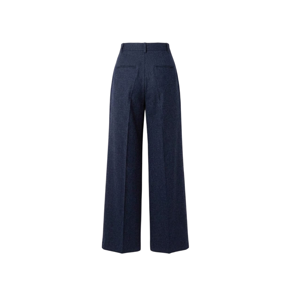 Elara Voss High-Waist Wide-Leg Midnight Trouser