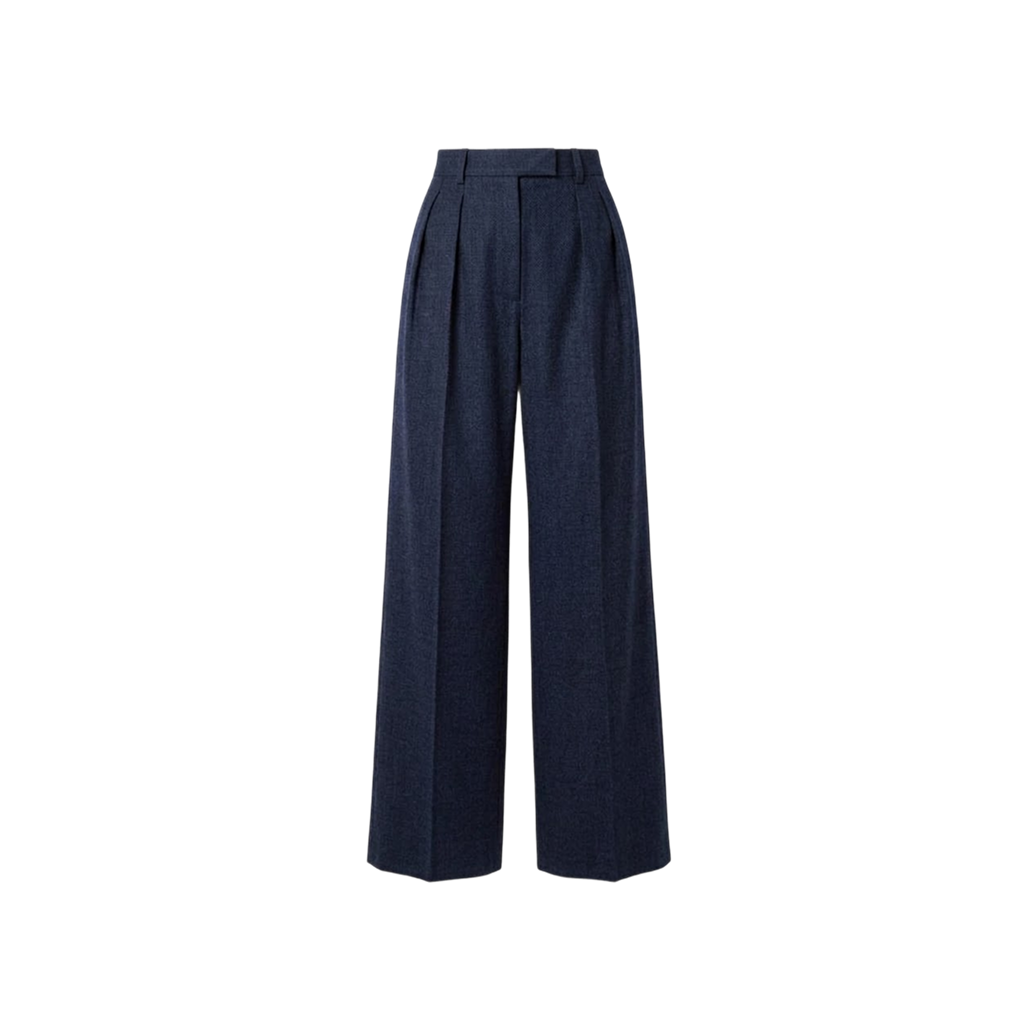 Elara Voss High-Waist Wide-Leg Midnight Trouser