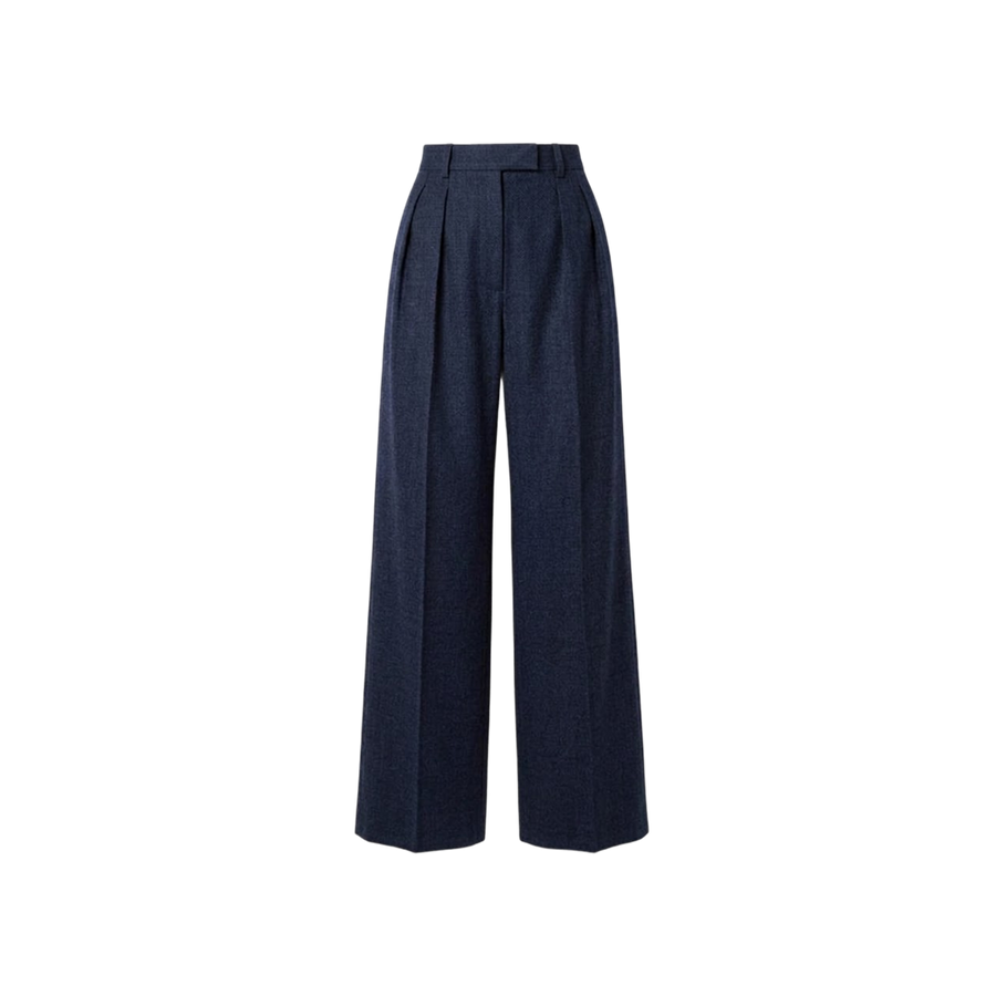 Elara Voss High-Waist Wide-Leg Midnight Trouser