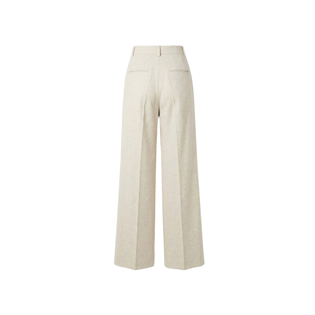 Elara Voss High-Waist Wide-Leg Off White Trouser