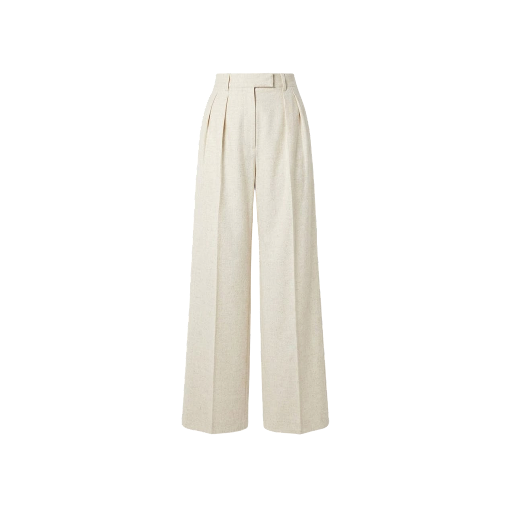 Elara Voss High-Waist Wide-Leg Off White Trouser
