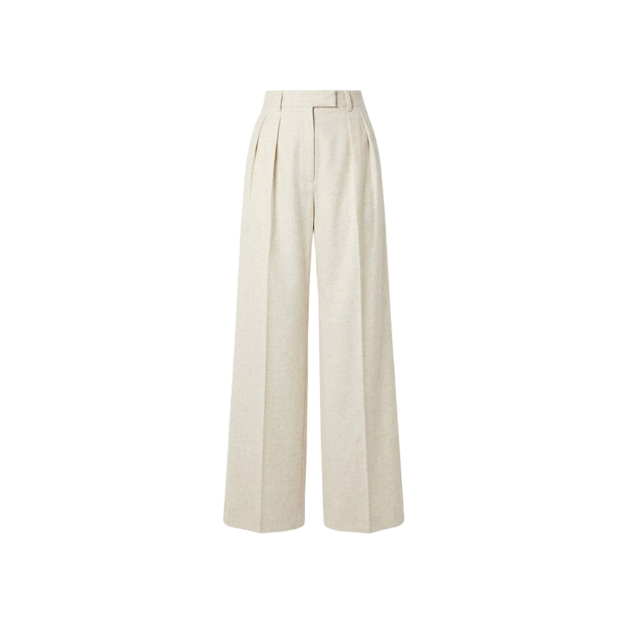 Elara Voss High-Waist Wide-Leg Off White Trouser
