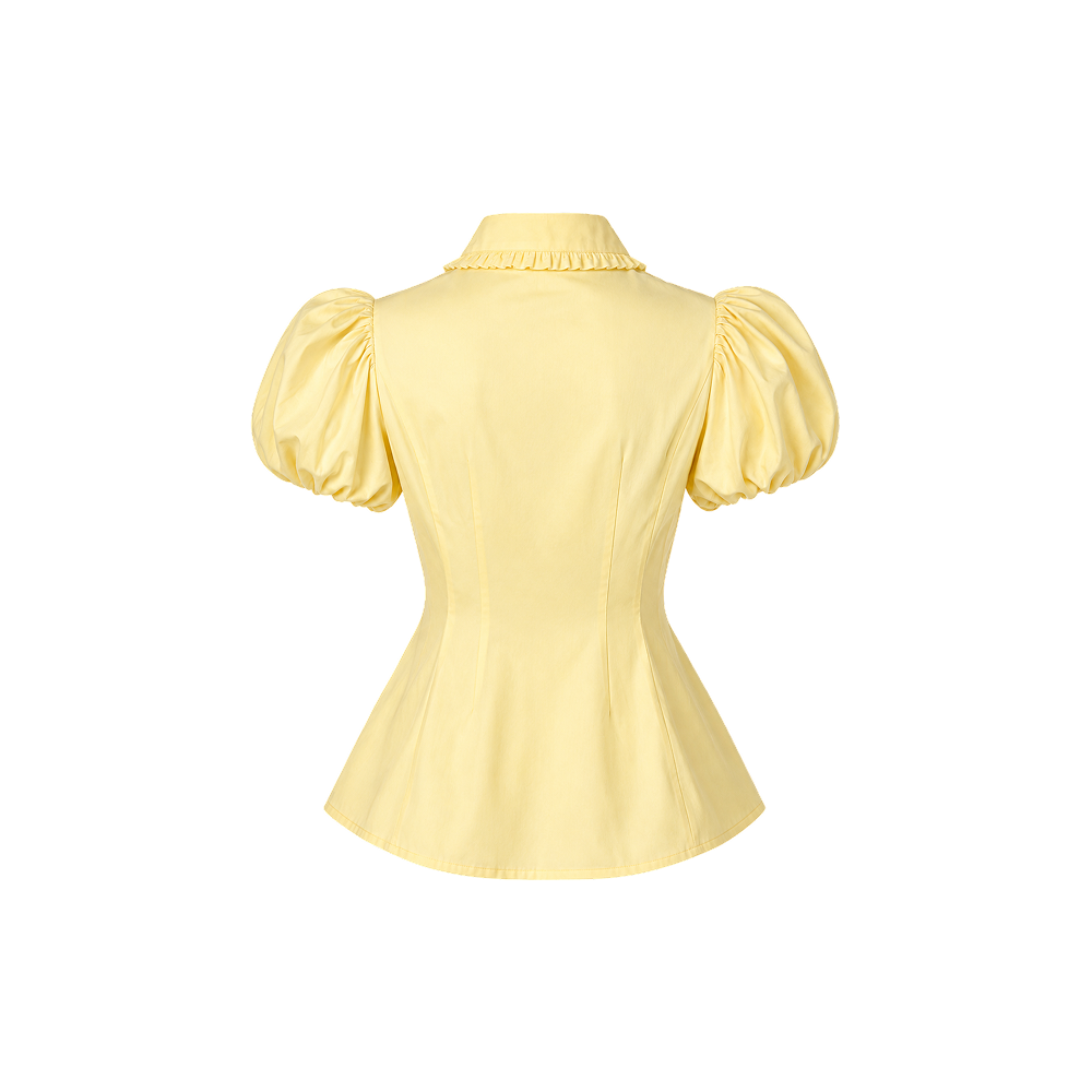 Elara Voss Juliette Collar Butter Yellow Top