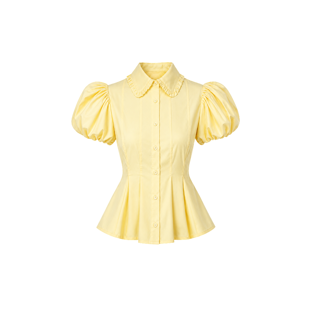 Elara Voss Juliette Collar Butter Yellow Top