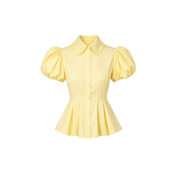 Elara Voss Juliette Collar Butter Yellow Top