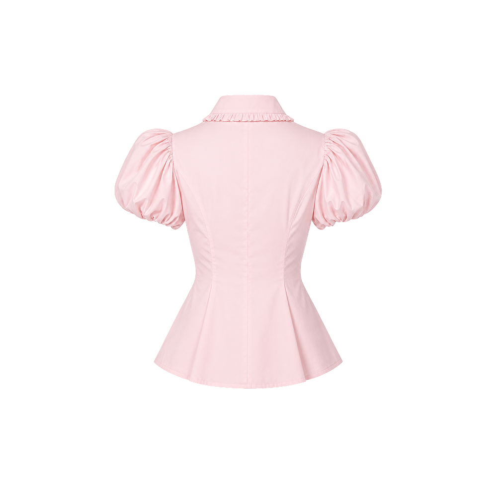 Elara Voss Juliette Collar Powder Pink Top