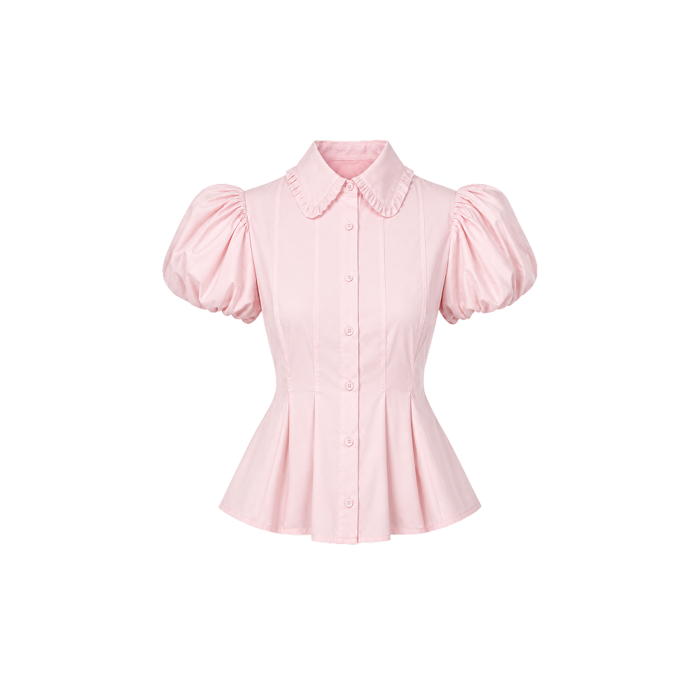Elara Voss Juliette Collar Powder Pink Top