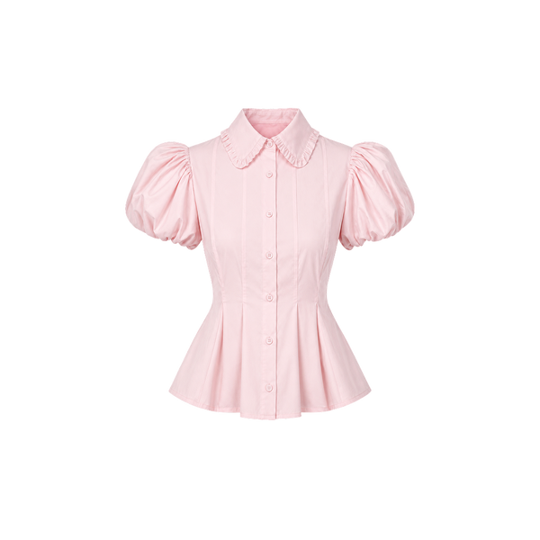 Elara Voss Juliette Collar Powder Pink Top