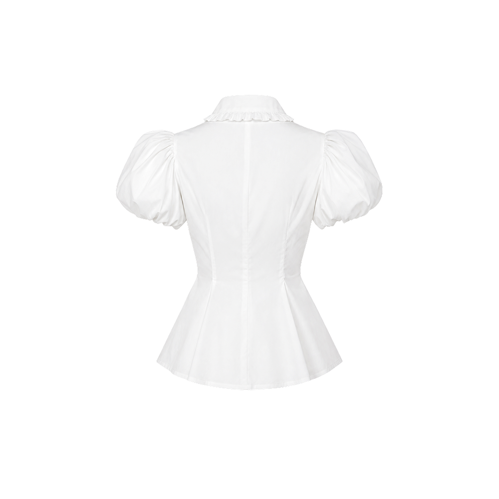 Elara Voss Juliette Collar White Top