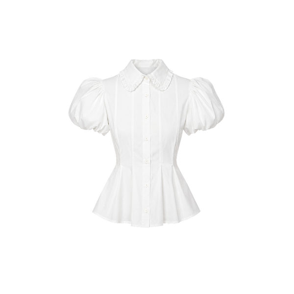 Elara Voss Juliette Collar White Top