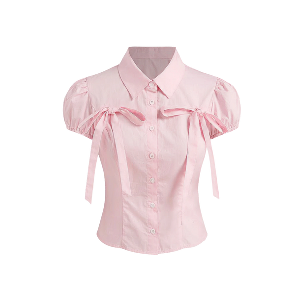 Elara Voss Juliette Tie Blush Shirt