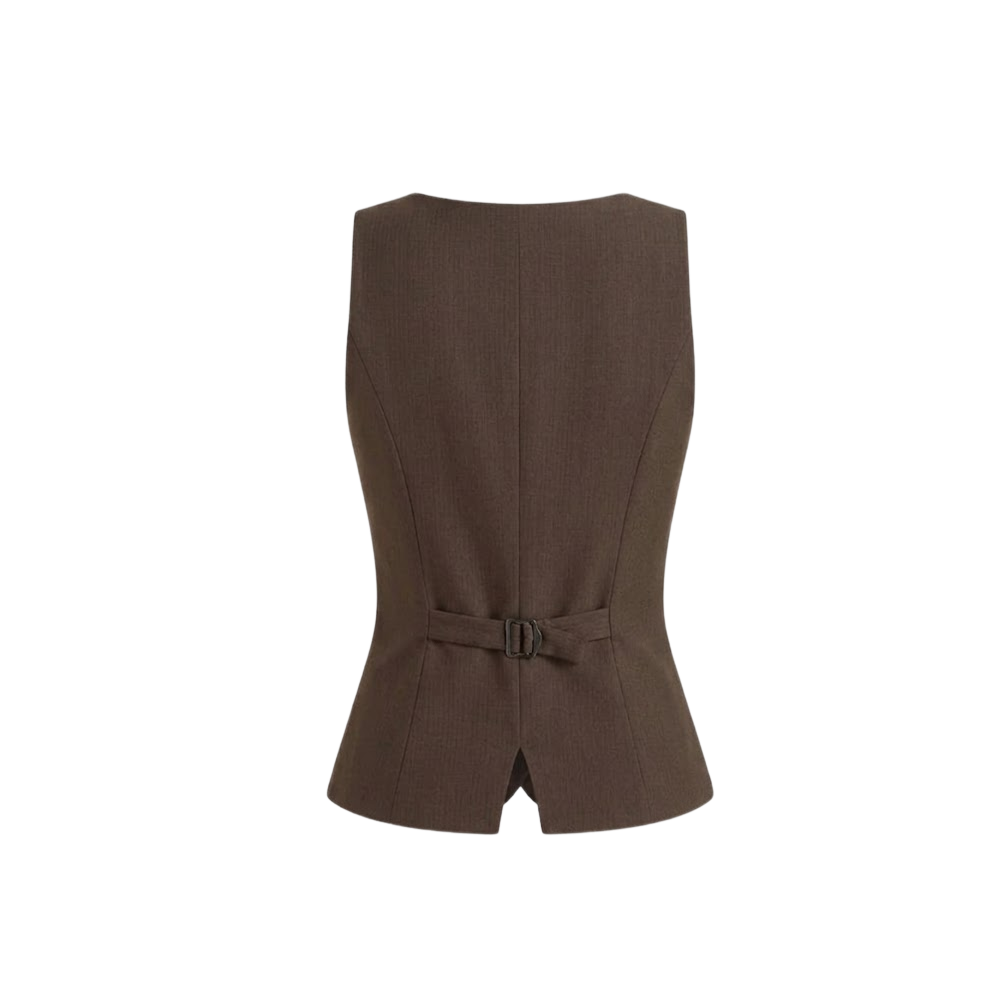 Elara Voss Margaux Tailored  Cocoa Top