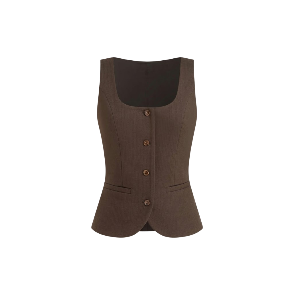 Elara Voss Margaux Tailored  Cocoa Top
