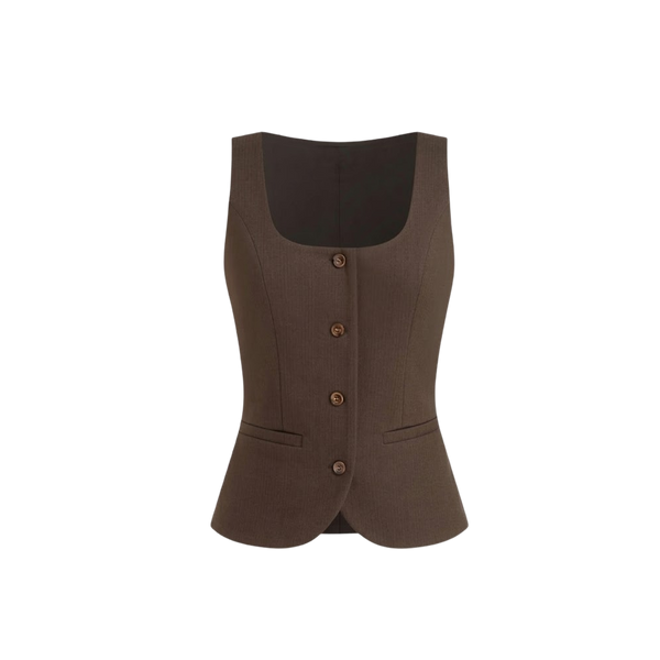 Elara Voss Margaux Tailored  Cocoa Top
