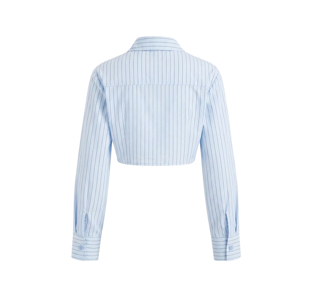 Elara Voss Mist Precision Crop Shirt